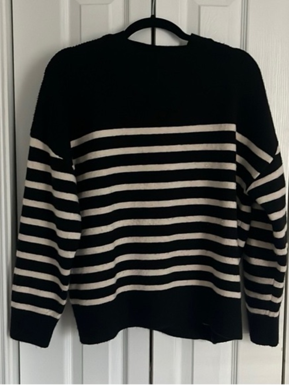 Zara Black & White Striped Knit Sweater